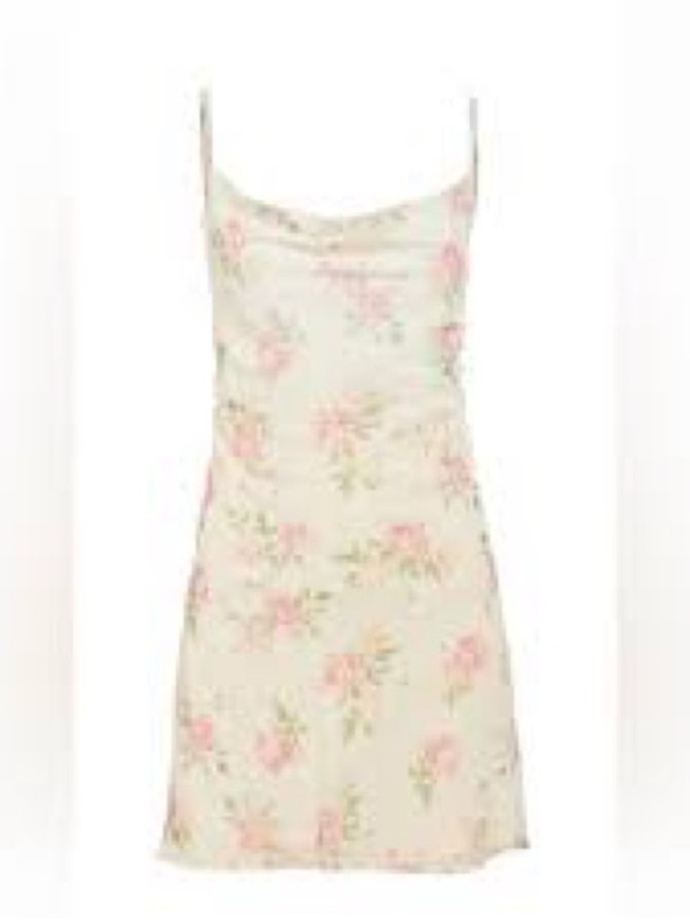Lioness Floral Cream Slip Dress with Pink Rose Print